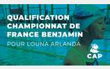 Qualification au championnat de France Benjamin pour Louna Arlanda